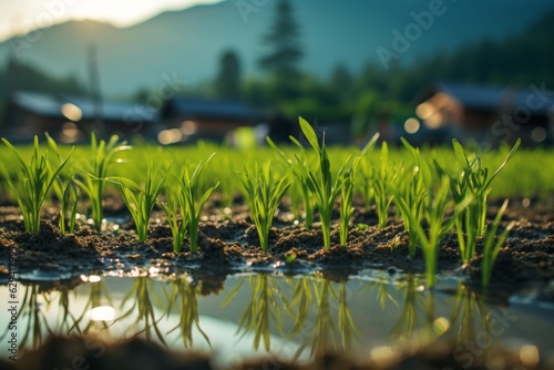 Traditional Rice Paddy Field  Generative AI