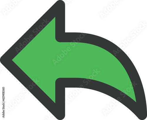 カラーシンプルビジネス単品アイコン　矢印