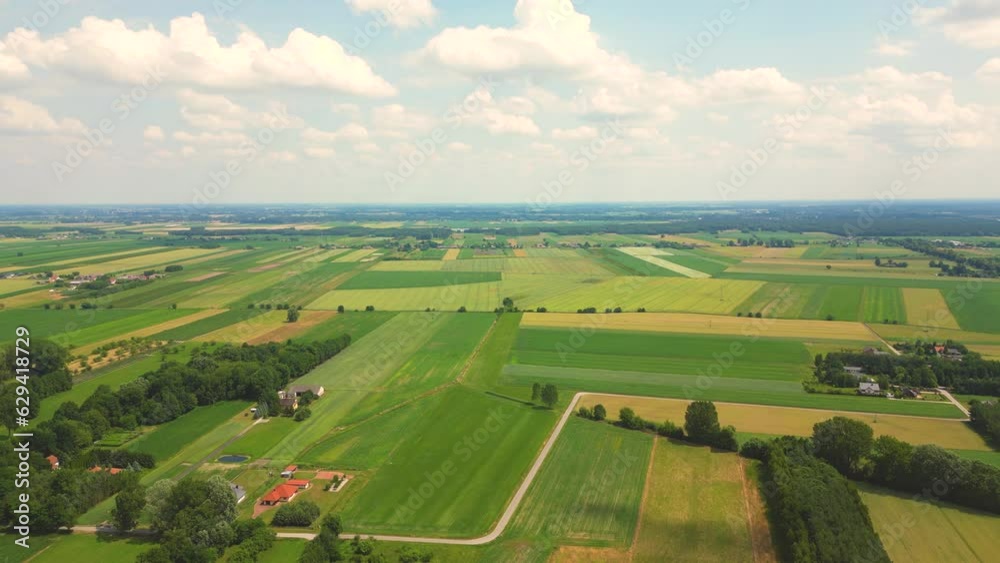 Abstract geometric shapes of agricultural parcels of different crops in yellow and green colors. Aerial view shoot from drone directly above field Abstract geometric shapes of agricultural parcels of different crops in yellow and green colors. Aerial view shoot from drone directly above field