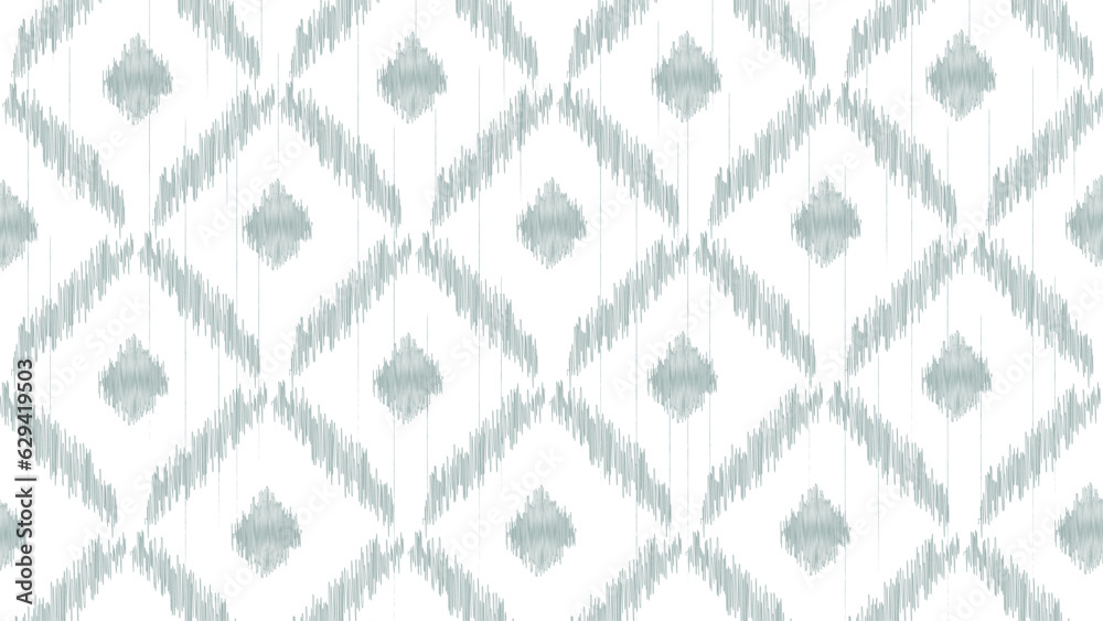 White and blue ikat seamless pattern. Square geometric seamless pattern. Aztec style, embroidery, abstract, vector, design illustration for texture, fabric, print. White and blue ikat seamless pattern. Square geometric seamless pattern. Aztec style, embroidery, abstract, vector, design illustration for texture, fabric, print.