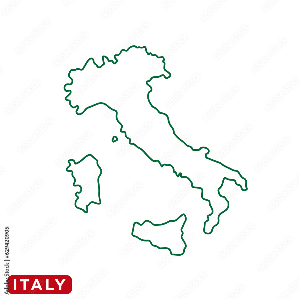Fototapeta premium Italy Map icon vector logo design template