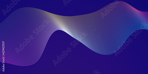 Geomatics tecnology Abstract blue flowing wave lines background. Modern glowing moving lines design. Modern blue moving lines design element. Futuristic technology concept. Vector illustration.