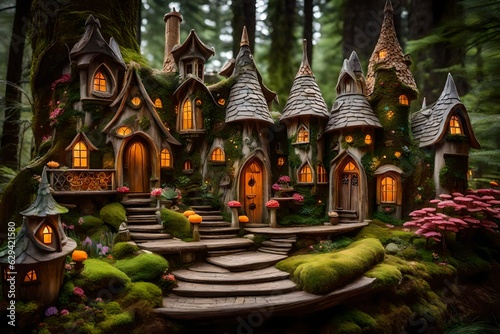 fairytale house in the forest in horror view © SadiGrapher