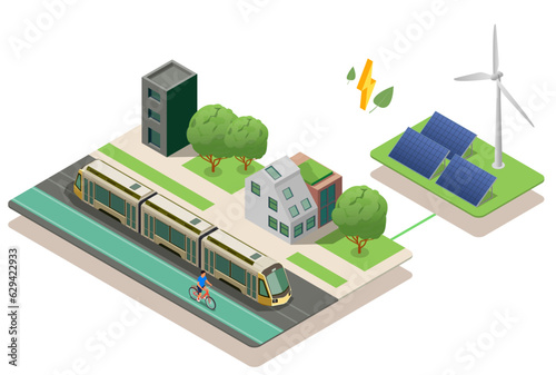 Air Pollution Isometric Composition