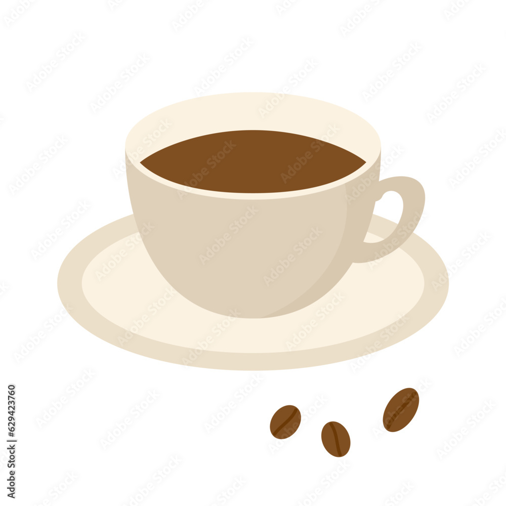 Obraz premium シンプルなコーヒーカップのベクターイラスト