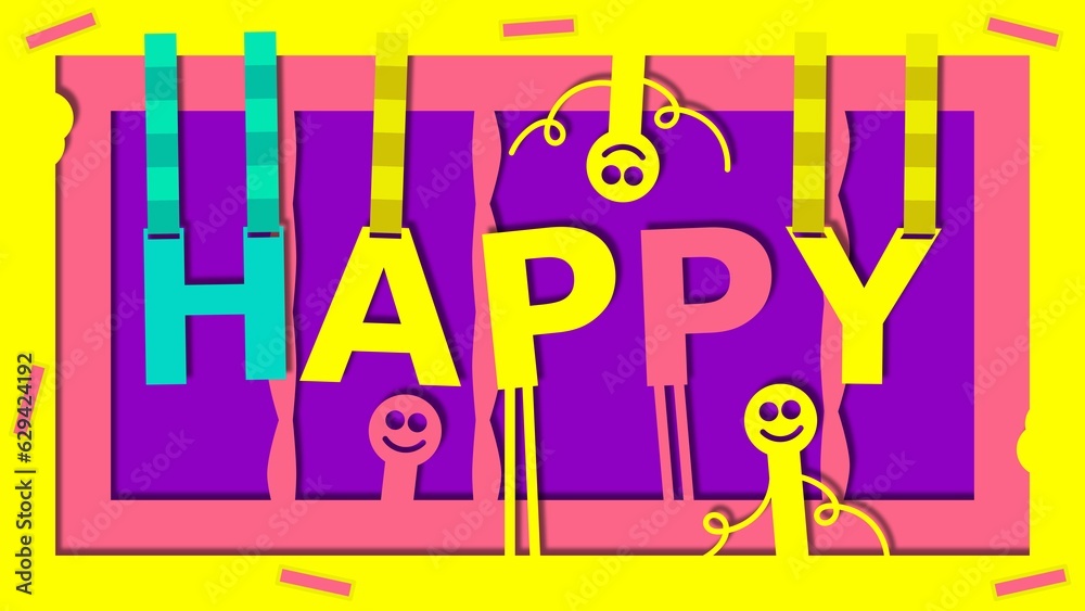 Paper art. Cut paper effect. Lettering Paper art. Cut paper effect. Lettering