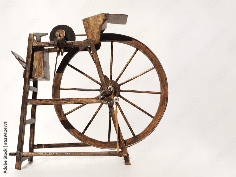 wheel of cutler - roda de afiador - traditional job in Galicia. White background