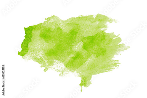 Green watercolor background. Artistic hand paint. Isolated on transparent background. © คเณศ จันทร์งาม