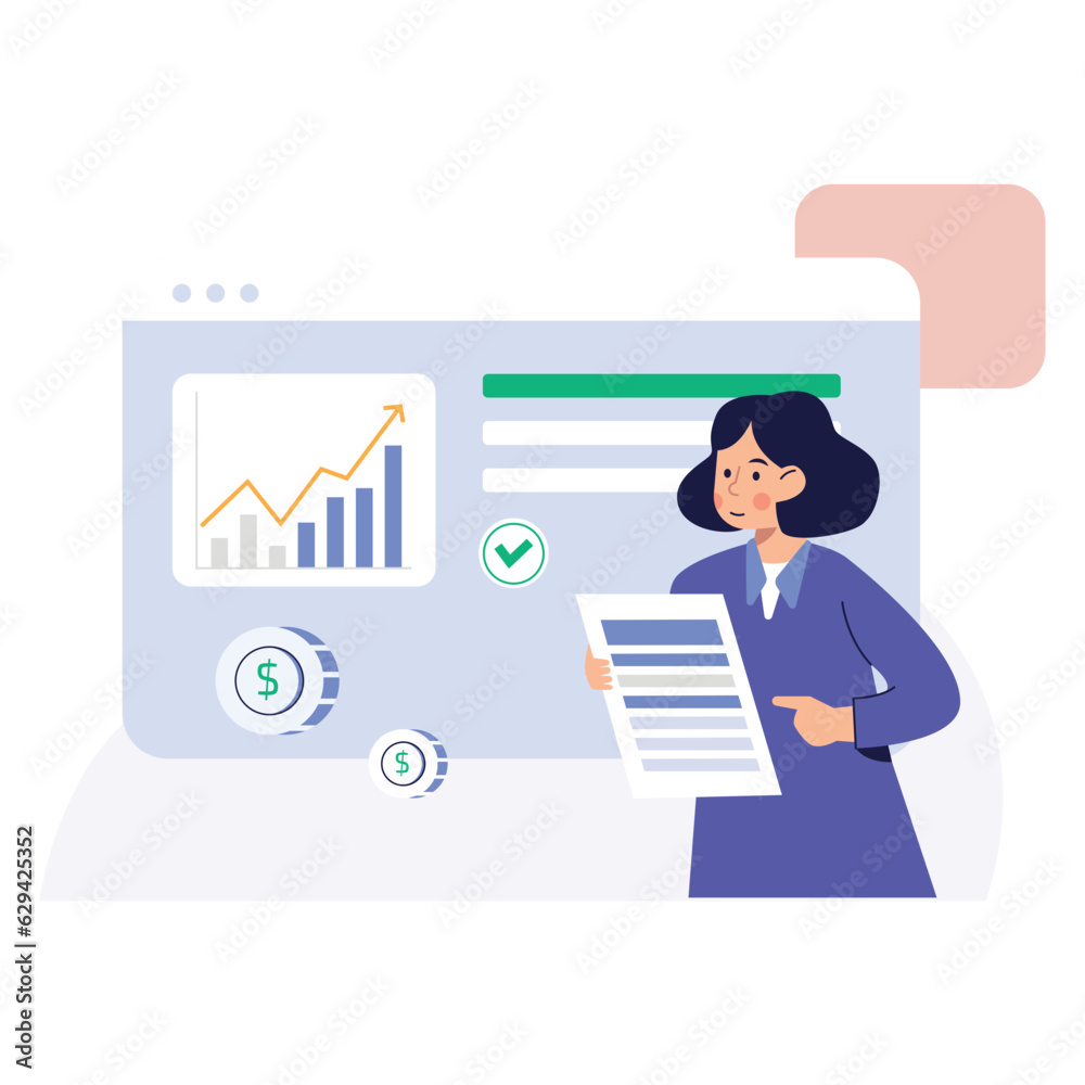 Finance Checking Finance 2D Color Illustrations Finance Checking Finance 2D Color Illustrations