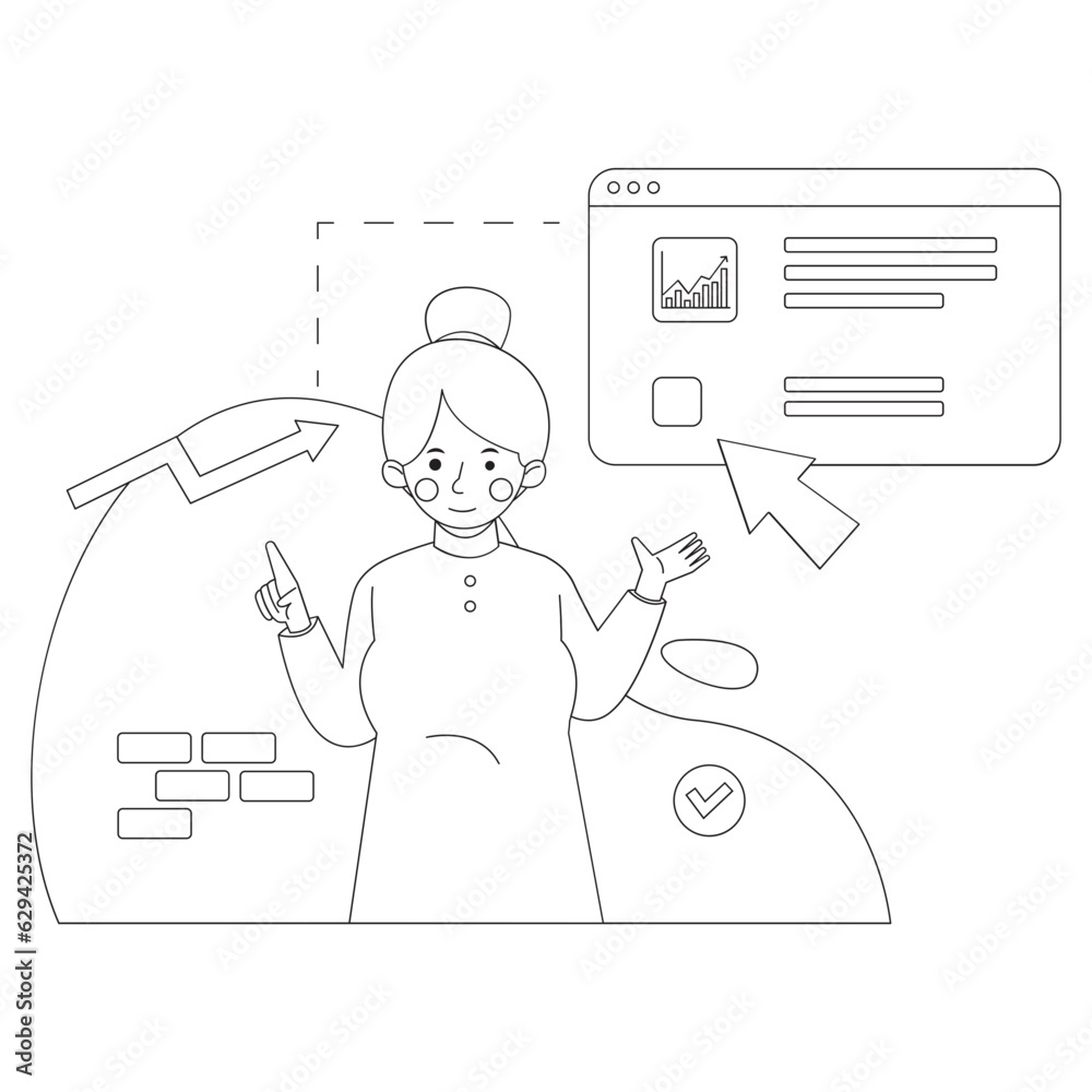 Finance Presentation Finance 2D Outline Illustrations Finance Presentation Finance 2D Outline Illustrations