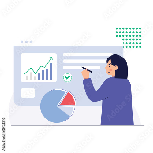 Finance Monitoring Finance 2D Color Illustrations