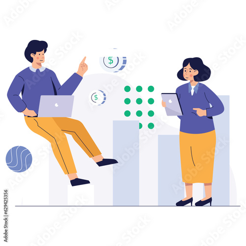 Investment Counsaltant Finance 2D Color Illustrations