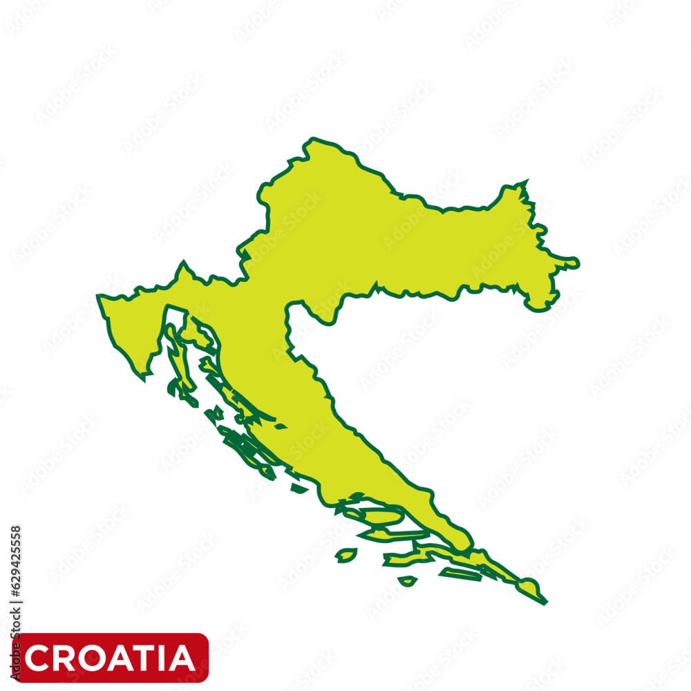 Obraz premium Croatia Map icon vector logo design template