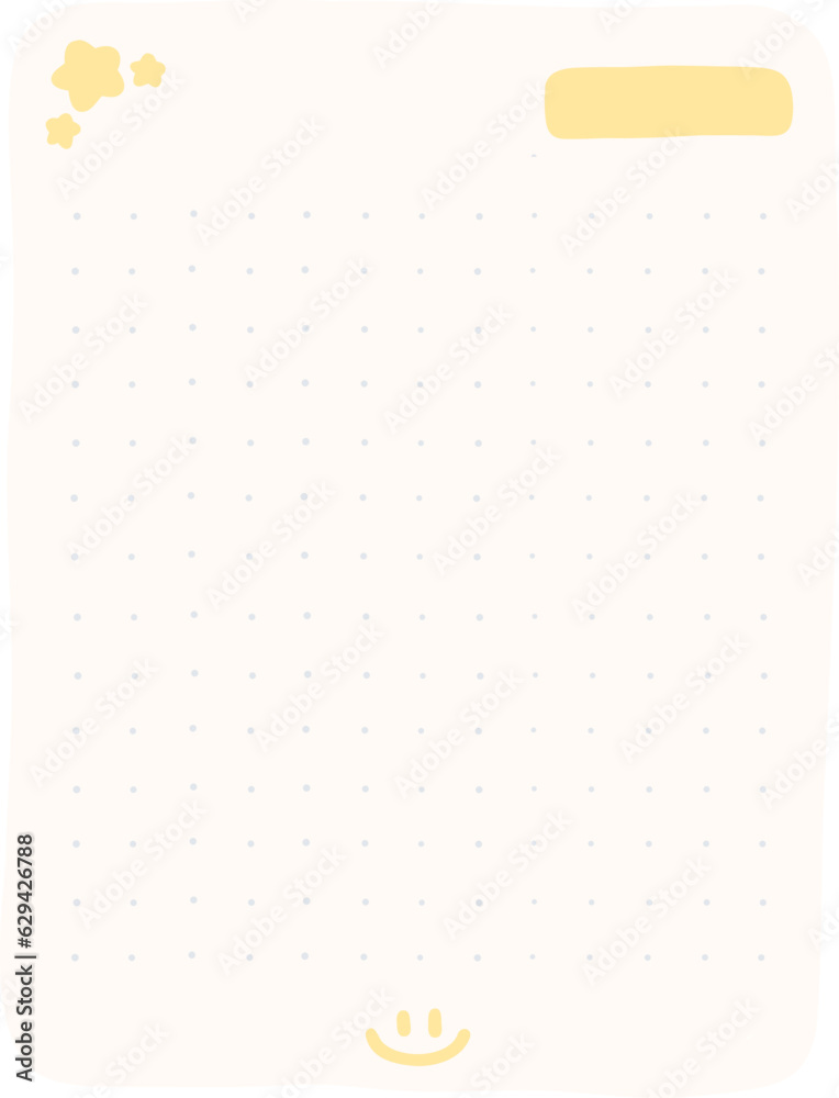 cute lined paper note pastel doodle , Creative Office Supplies illustration