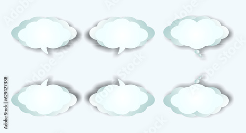 Realistic cloud bubble text vector design
