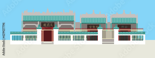 Chinese Temple, graphical illustration, hong kong