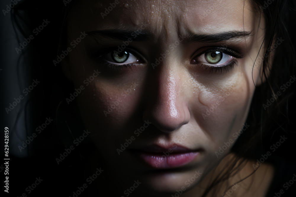 photograph of sad and cry woman face generative ai photograph of sad and cry woman face generative ai