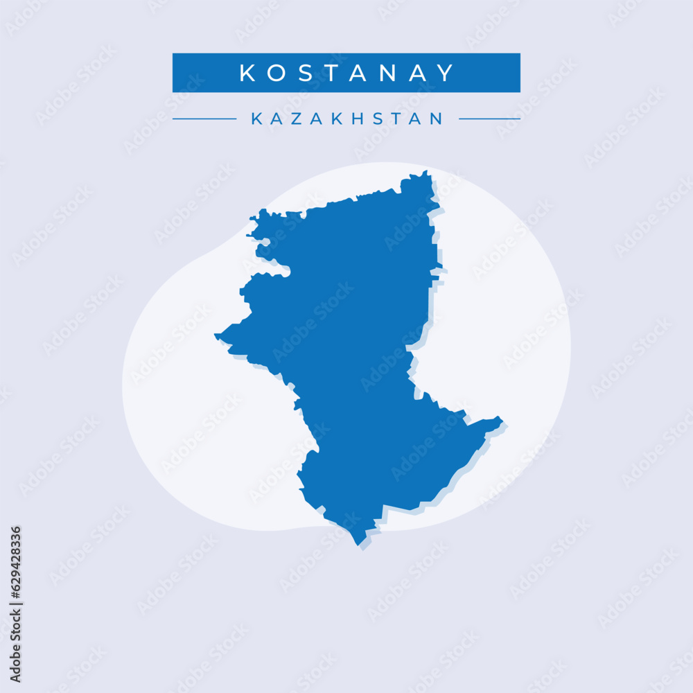Vector illustration vector of Kostanay map Kazakhstan
