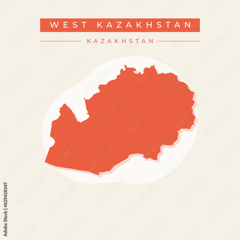 Vector illustration vector of West Kazakhstan map Kazakhstan Vector illustration vector of West Kazakhstan map Kazakhstan