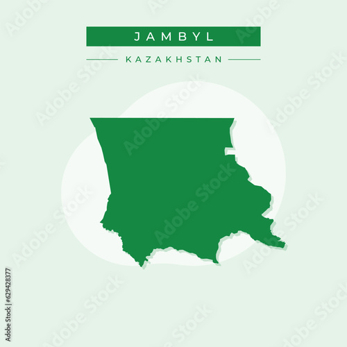 Vector illustration vector of Jambyl map Kazakhstan photo