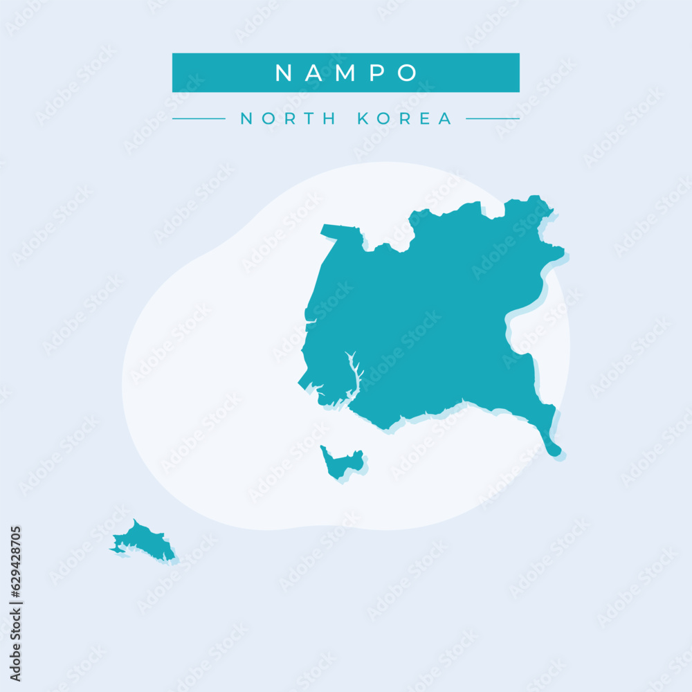Vector illustration vector of Nampo map North Korea