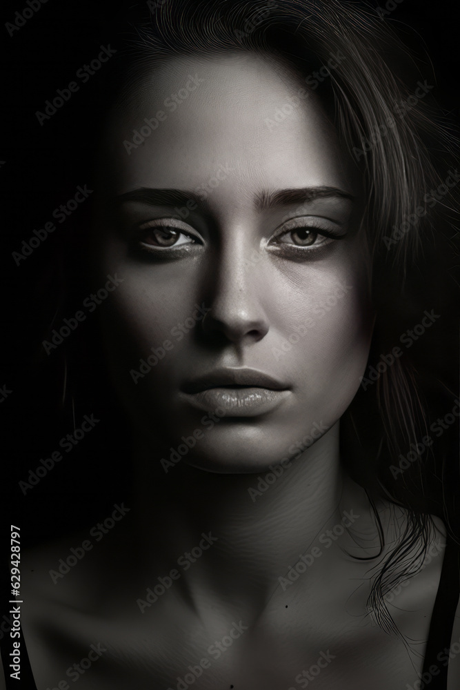 photograph of sad woman face ,generative ai photograph of sad woman face ,generative ai