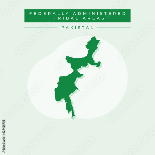 Vector illustration vector of Federally Administered Tribal Areas map Pakistan photo