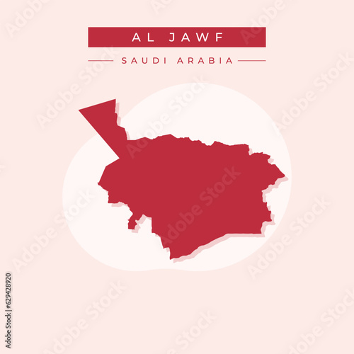 Vector illustration vector of Al Jawf map Saudi arabia photo