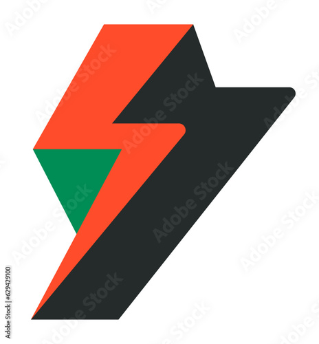 Flash sign, zigzag geometric shape or symbols