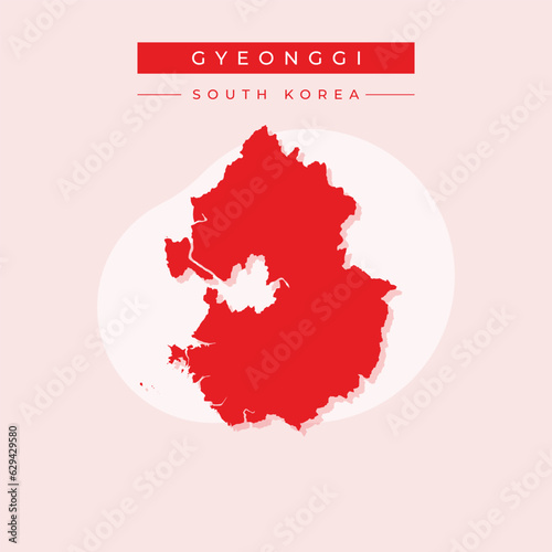 Photography Vector illustration vector of Gyeonggi map South Korea