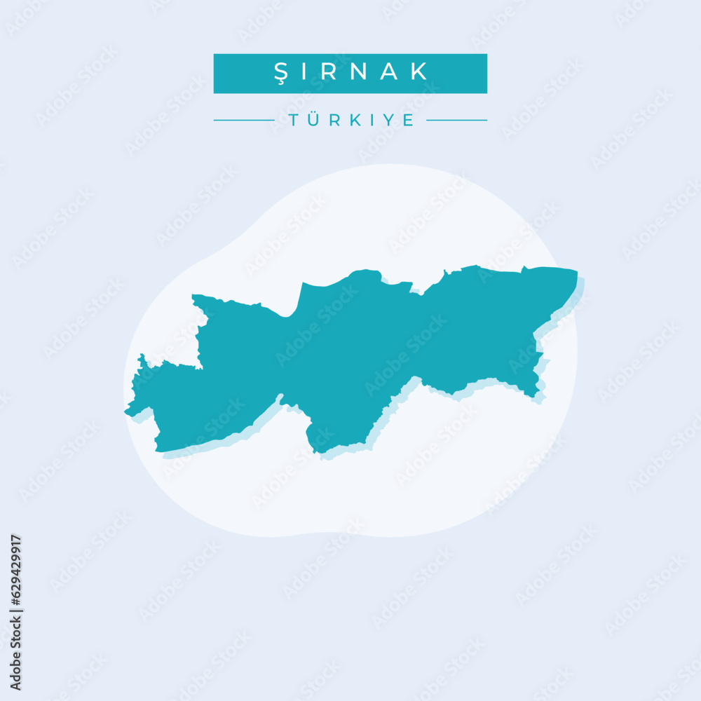 Vector illustration vector of Şırnak map Turkey