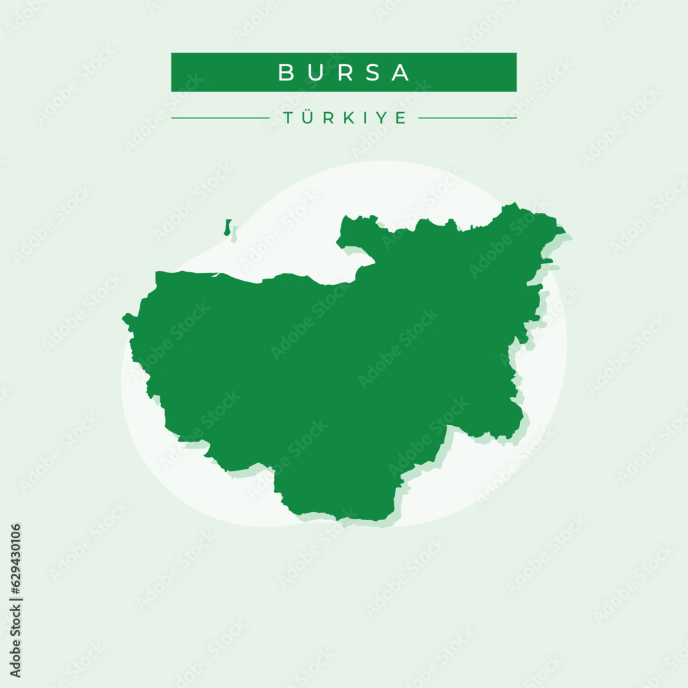 Vector illustration vector of Bursa map Turkey