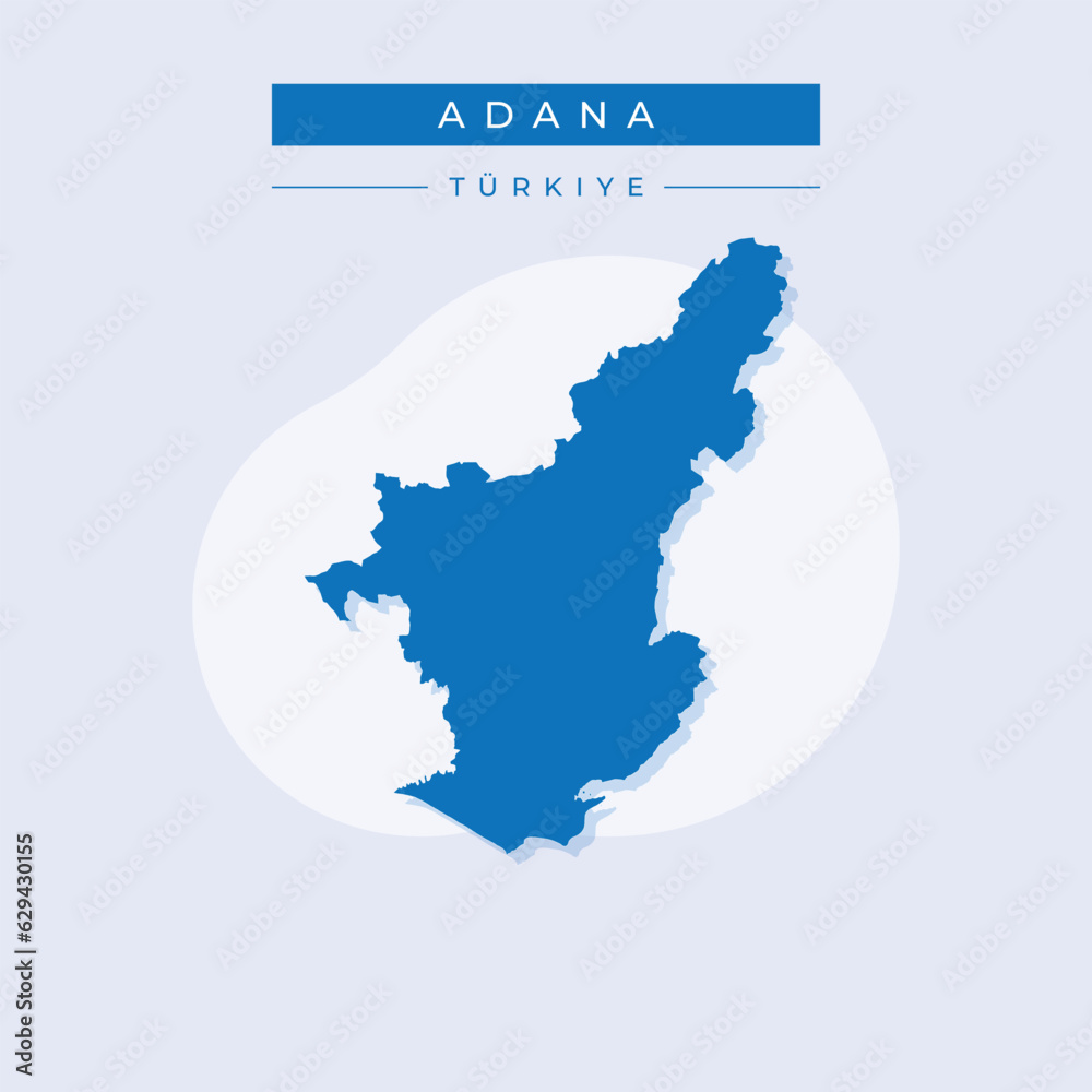 Vector illustration vector of Adana map Turkey
