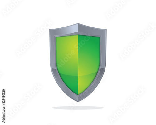 Green and Silver metallic shiny shield vector icon isolated on white background Free Download Green and Silver metallic shiny shield vector icon isolated on white background - GFXLoad