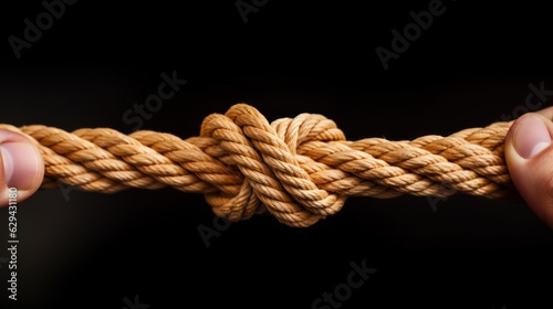 rope with knot black background