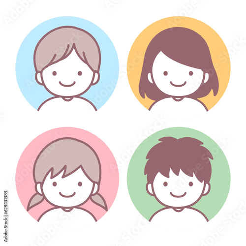4人の子どもたち　丸アイコン