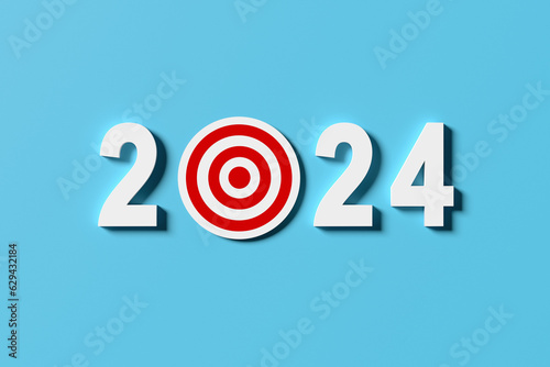 Planning business goals for the year 2024. Goal setting and achievement for the new year.