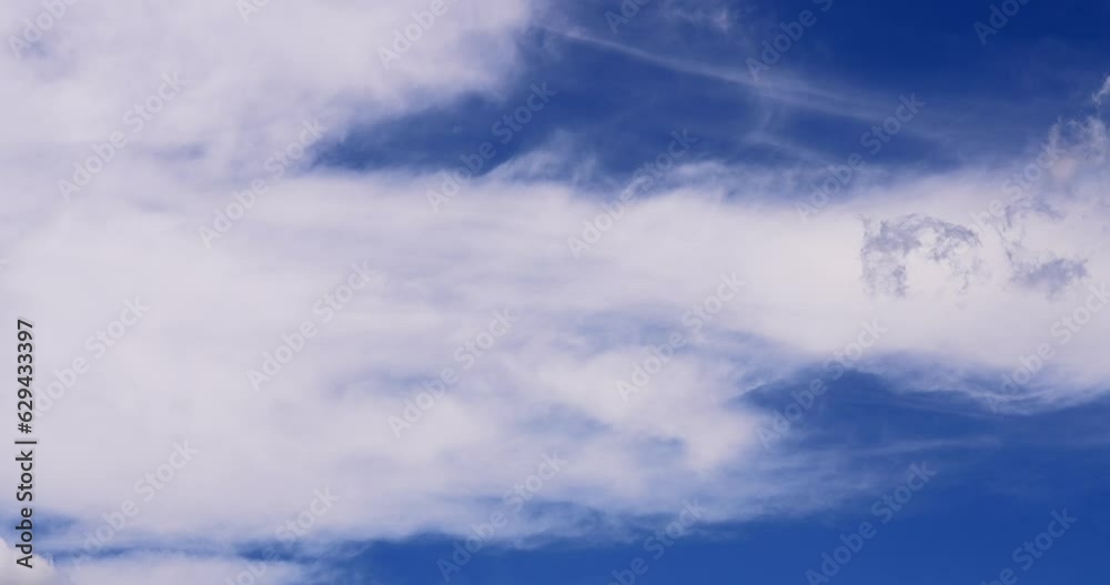 Amazing blue sky with cumulus and cirrus uncinus clouds before a summer storm. 4k clouds time lapse video, Amazing blue sky with cumulus and cirrus uncinus clouds before a summer storm. 4k clouds time lapse video,