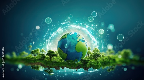 earth globe with nature background