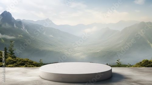 mountain landscape background product podium