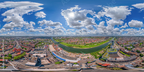 Obraz na płótnie mannheim germany jungbusch aerial 360° vr environment equirectangular