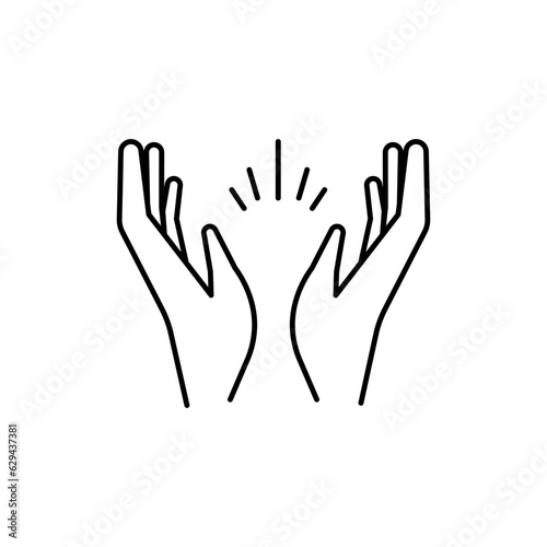Linear pray icon from India and holi outline collection. Thin line pray icon isolated on white background. pray trendy illustration