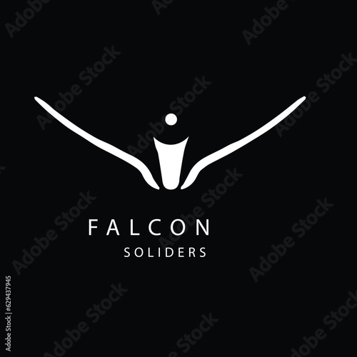 falcon logo design  soldiers logo design template