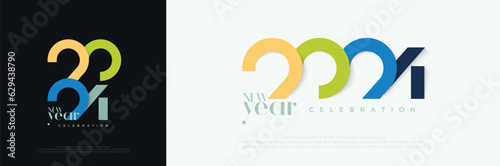 Colorful design number 2024 for happy new year. Premium vector background, for posters, calendars, greetings and New Year 2024 celebrations.