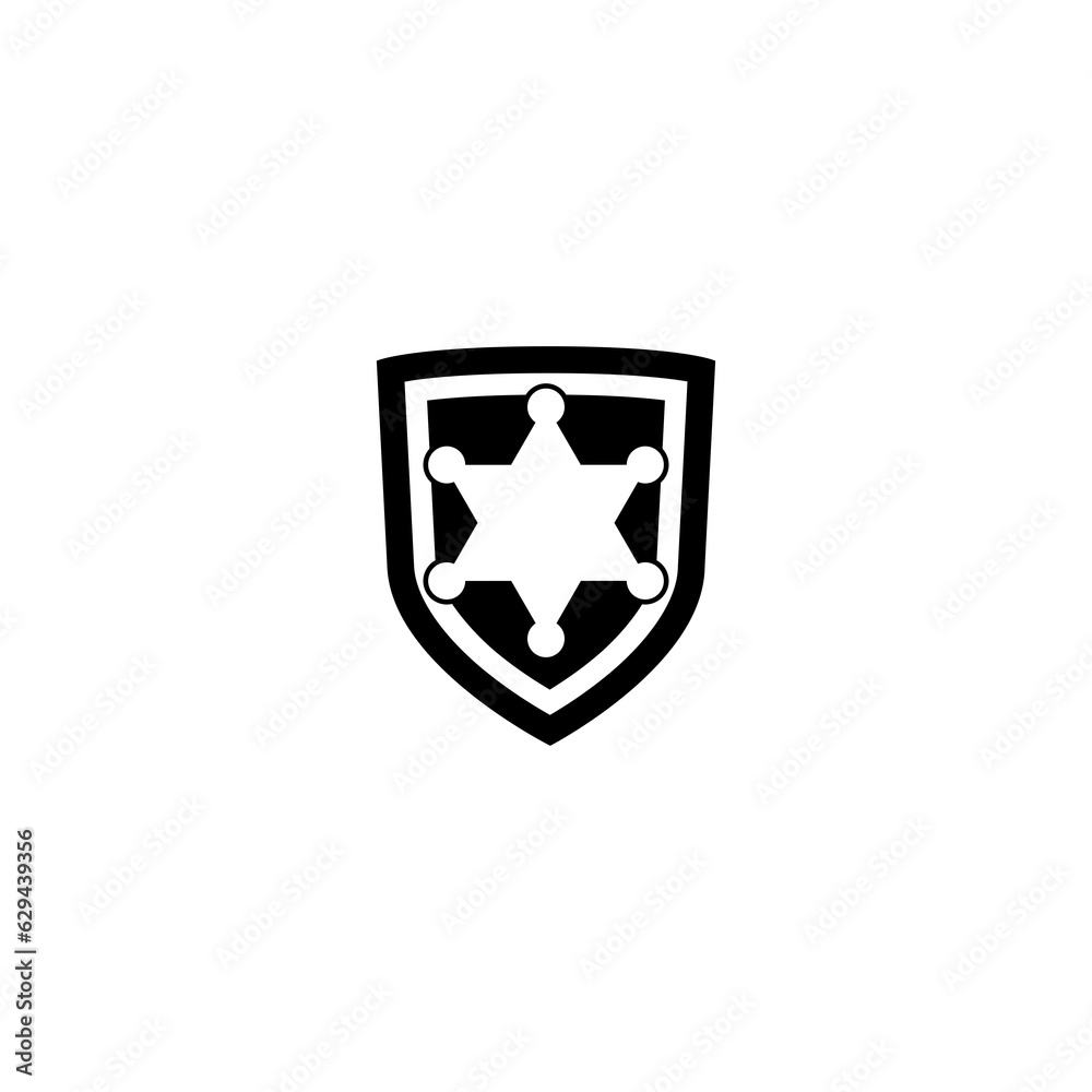 Police badge icon isolated on transparent background Police badge icon isolated on transparent background