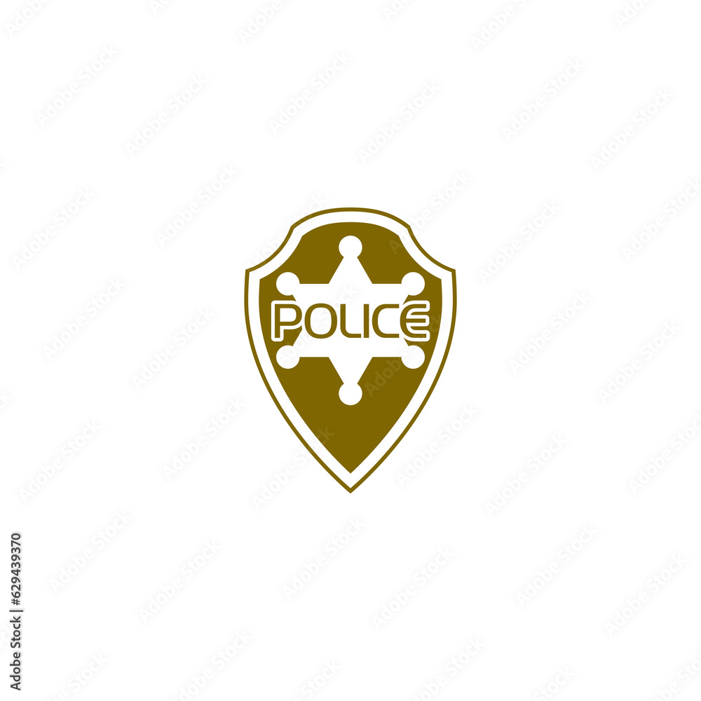 Police badge icon isolated on transparent background