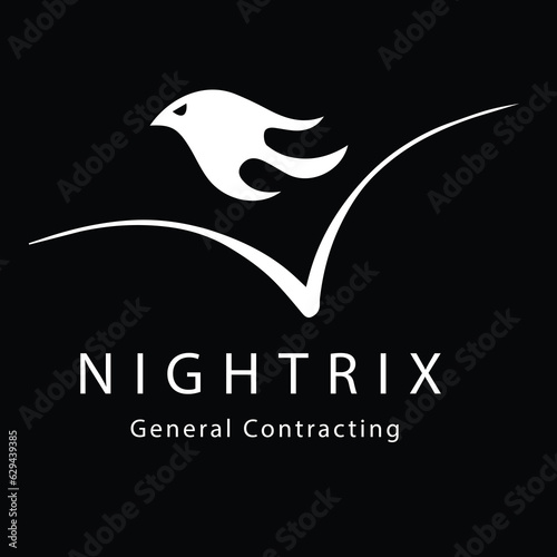 bird design with line v design icon template