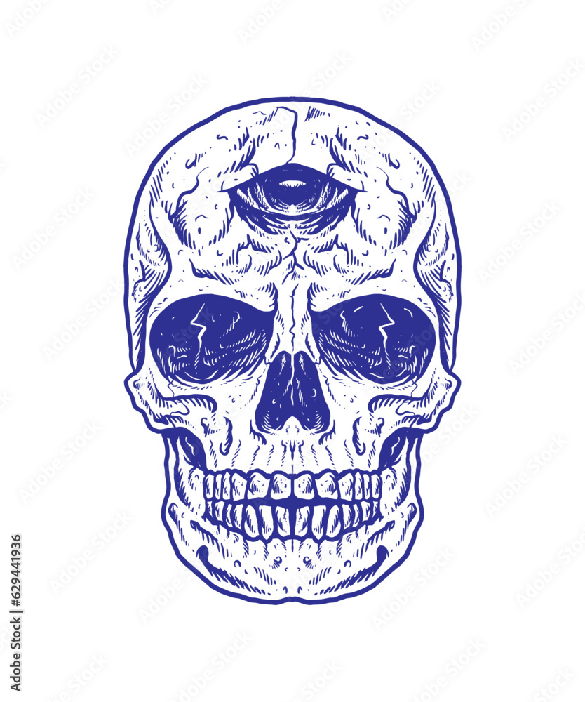 Obraz premium skull illustration for clothing brand