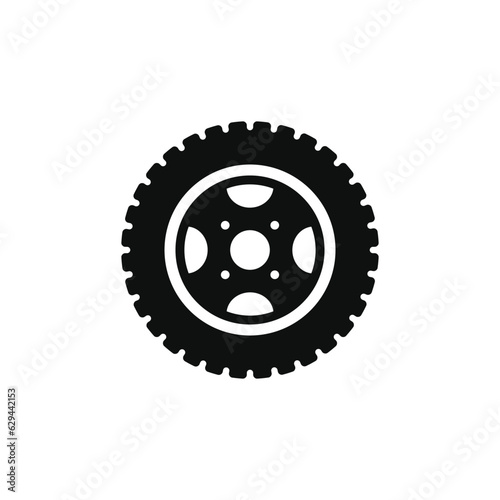 Wheel icon isolated on white background