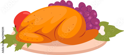 Fototapeta Naklejka Na Ścianę i Meble -  Thanksgiving Turkey With Grapes